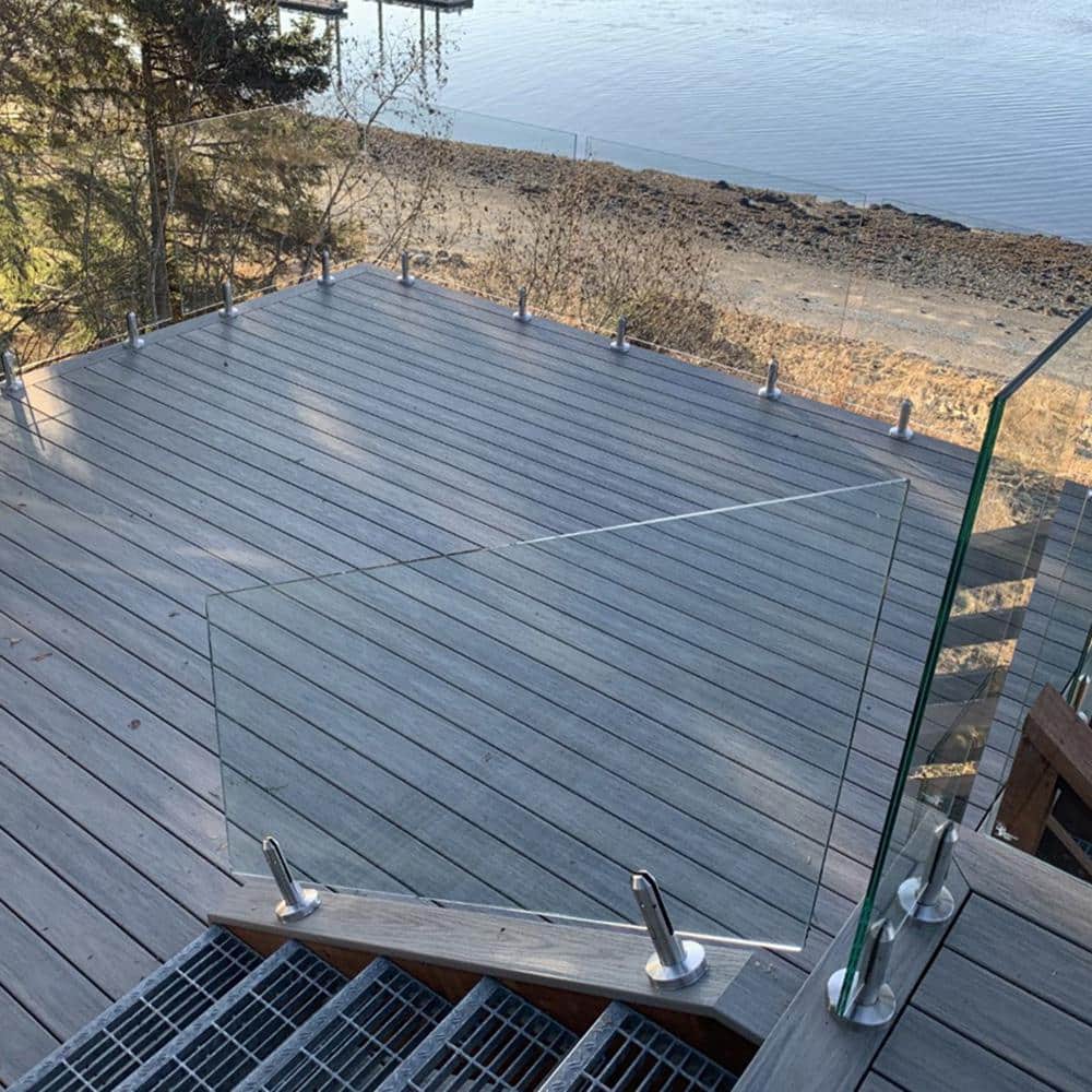 ClearView GLASS RAILINGS 12 in. x 39 in. CVGR Hercules Glass Panel wit ...