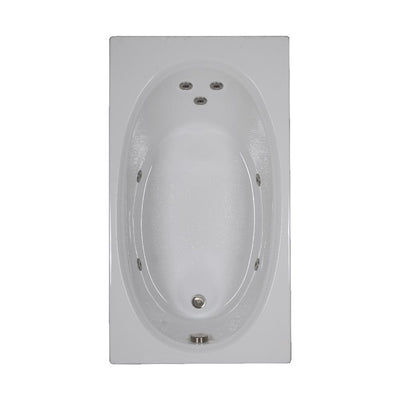 60 in. Rectangular Drop-in Whirlpool Bathtub in White - Super Arbor