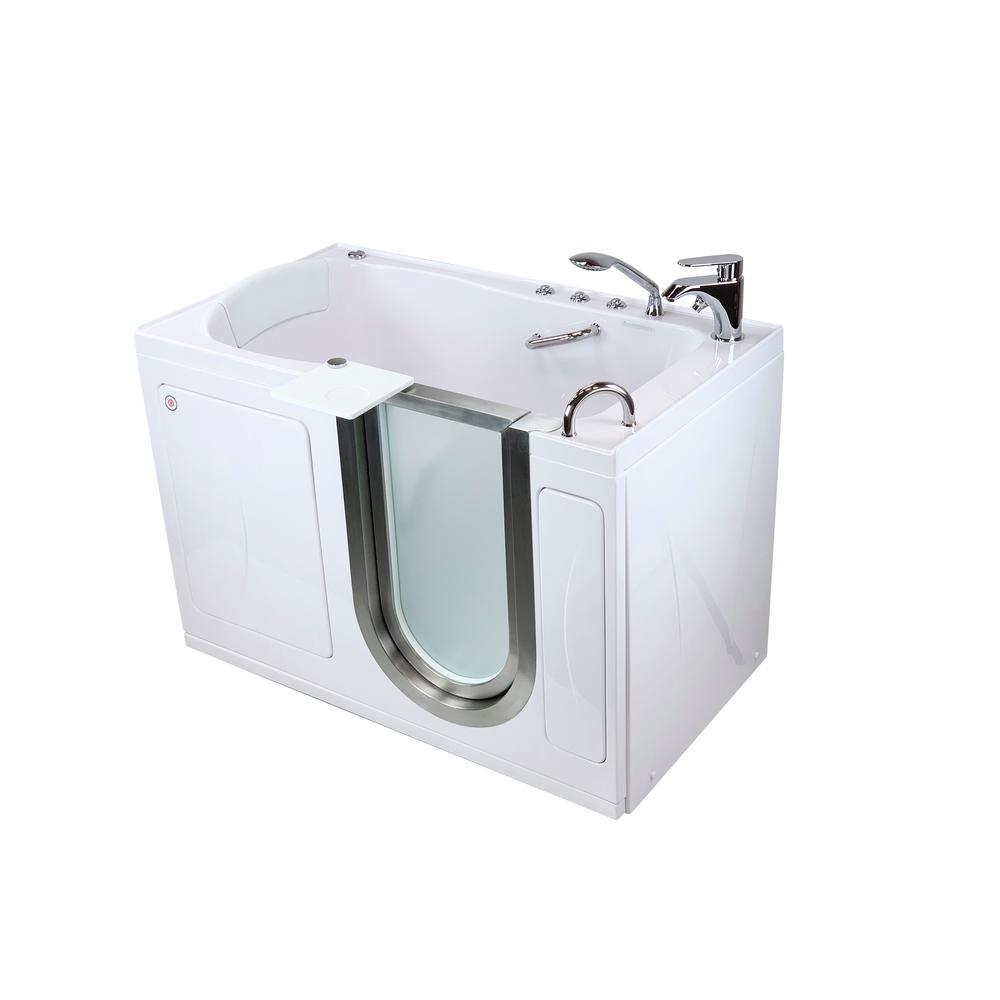 Royal 52 in. Acrylic Walk-In Air Bath and Whirlpool Bathtub in White ...