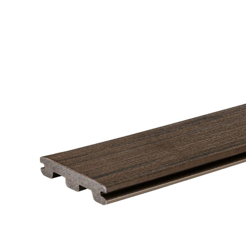 TimberTech Composite Prime+ 1 in. x 6 in. x 1 ft. Grooved Dark Cocoa C ...
