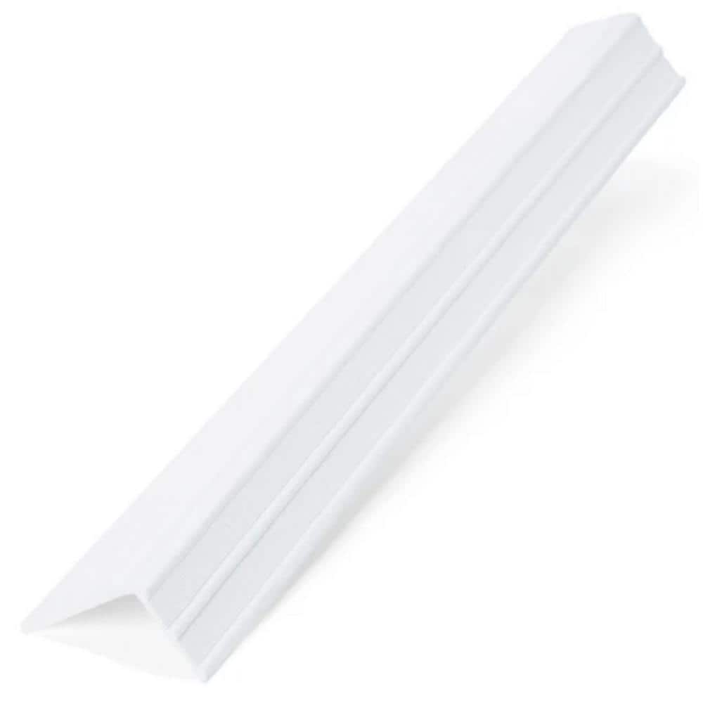White Riggid Edge 8 ft. White Rigid PVC Edge Trim cover for Deck-Top Board Covers (5-Pac ...