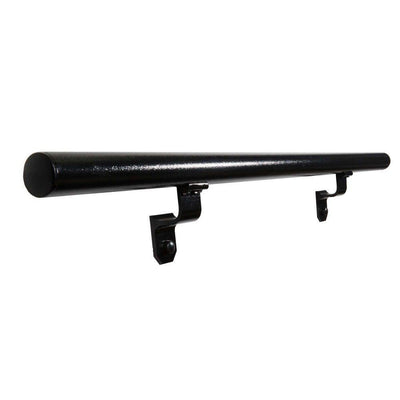8 ft. Textured Black Aluminum Round Straight Hand Rail Kit - Super Arbor