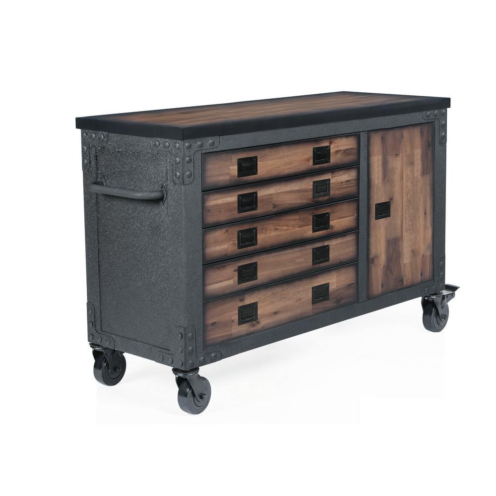48 in. 5-Drawers Rolling Tool Chest with Wood Top – PROARB