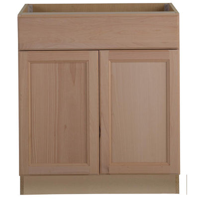 Easthaven Shaker Assembled 30x34.5x24 in. Frameless Base Cabinet with Drawer in Unfinished Beech - Super Arbor