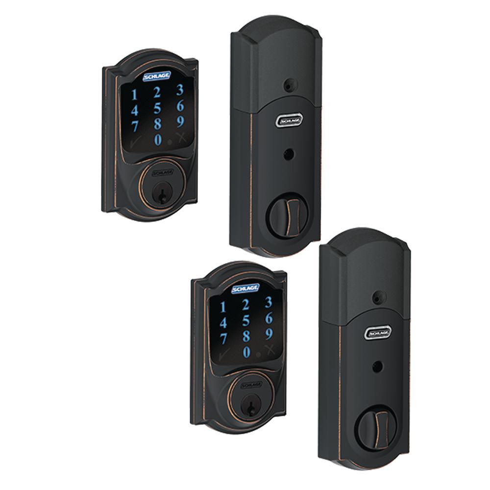 Camelot Aged Bronze Connect Smart Door Lock with Alarm (2-Pack) – PROARB