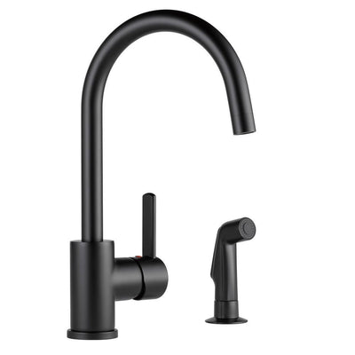 Apex Single-Handle Side Sprayer Kitchen Faucet in Matte Black - Super Arbor