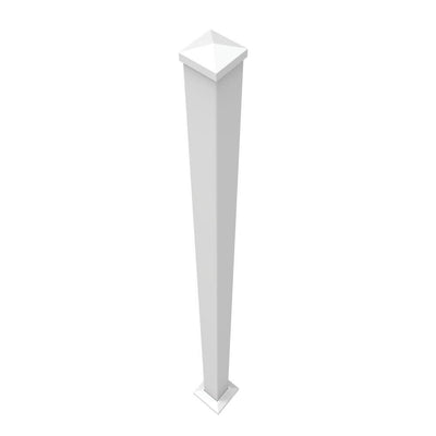 Penrose/VersaRail 2.5 in. x 2.5 in. x 60 in. White Aluminum Heavy-Duty Rail Post with Trim - Super Arbor