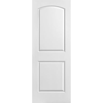 30 in. x 80 in. Solidoor Roman Smooth 2-Panel Round Top Solid Core Primed Composite Interior Door Slab - Super Arbor