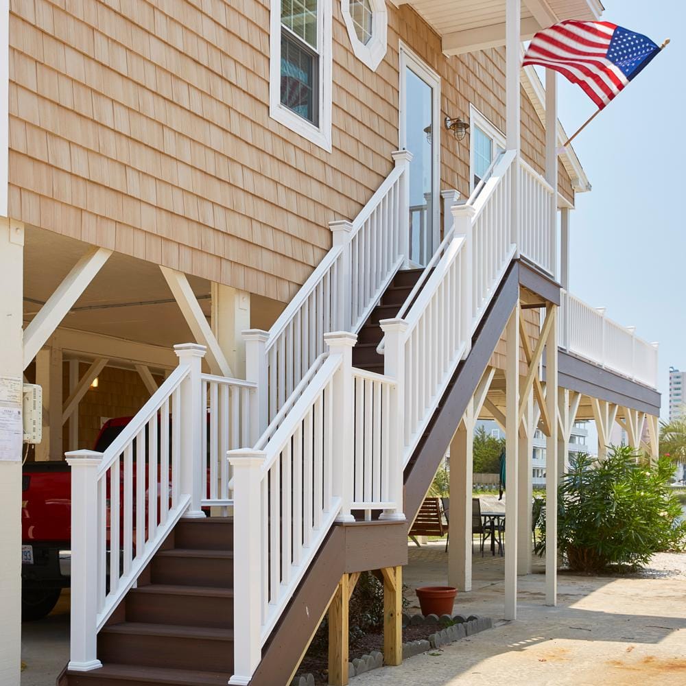 Armorguard Railing Fiberon 36 in. x 3.5 in. ArmorGuard Regency White Composite Stair Rail ...