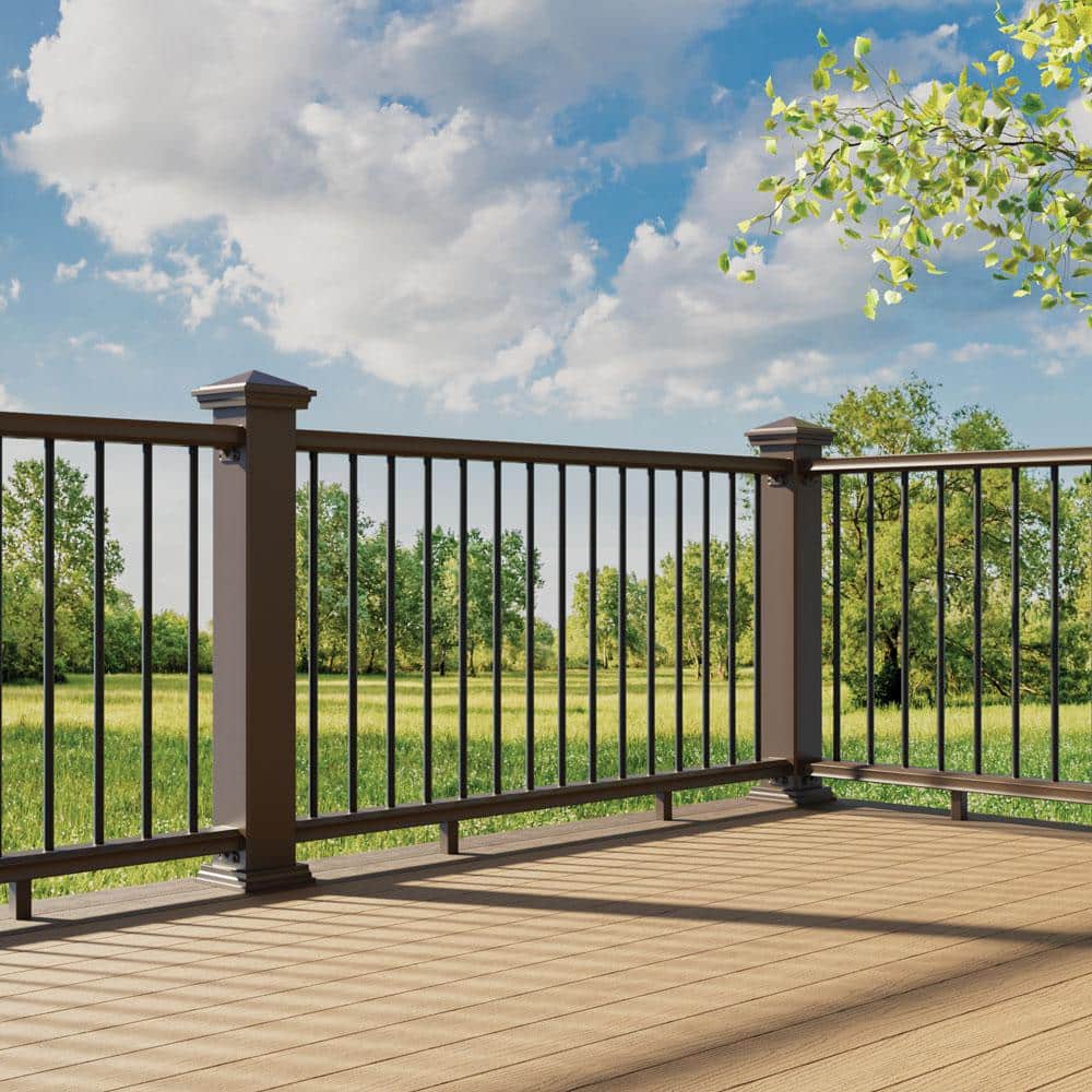 Fiberon BRIO 42 in. x 72 in. (Actual: 42 in. x 70 in.) Brown PVC Compo ...