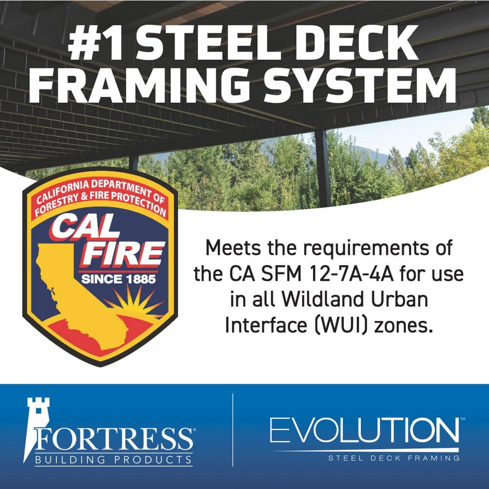 FORTRESS Evolution Steel Black Deck Framing 2 in. x 6 in. x 8 ft. Blan ...