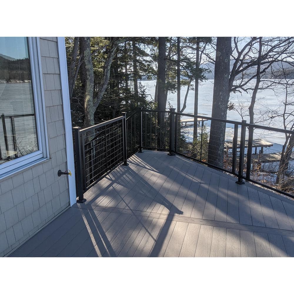 Fortress Horizontal Railing FORTRESS Fe26 Horizontal Cable Rail 40 in. x 4 ft. Black Sand Steel Ra ...