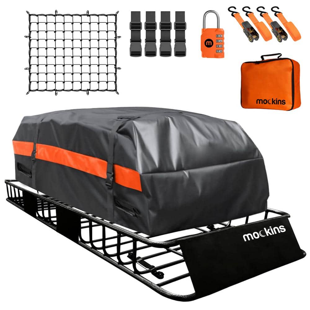 Mockins 250 lbs. Roof Rack Basket with 20 CF Roof Bag - Roof Rack Carg ...
