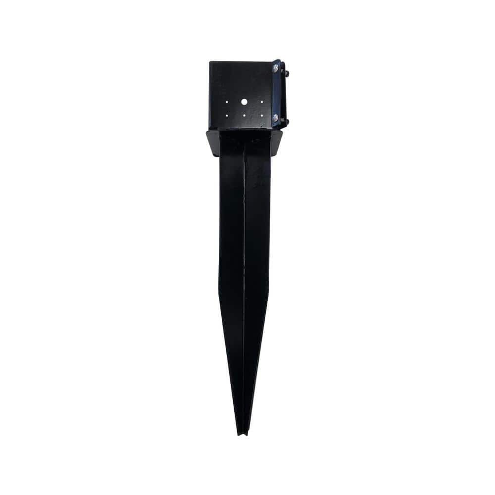 NUVO IRON 6 in. x 6 in. Black Multi-Purpose Yard and Lawn Spike for In ...