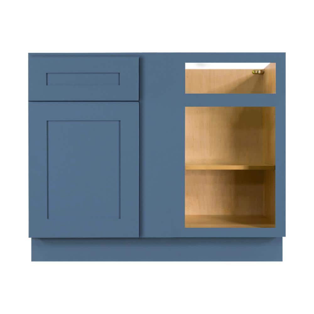 LIFEART CABINETRY Lancaster Blue Plywood Shaker Stock Assembled Blind ...