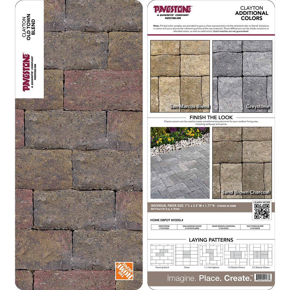 Pavstone Pavestone Paper Sample Only of Clayton 3.5 in. W x 7 in. L x 1.77 in ...