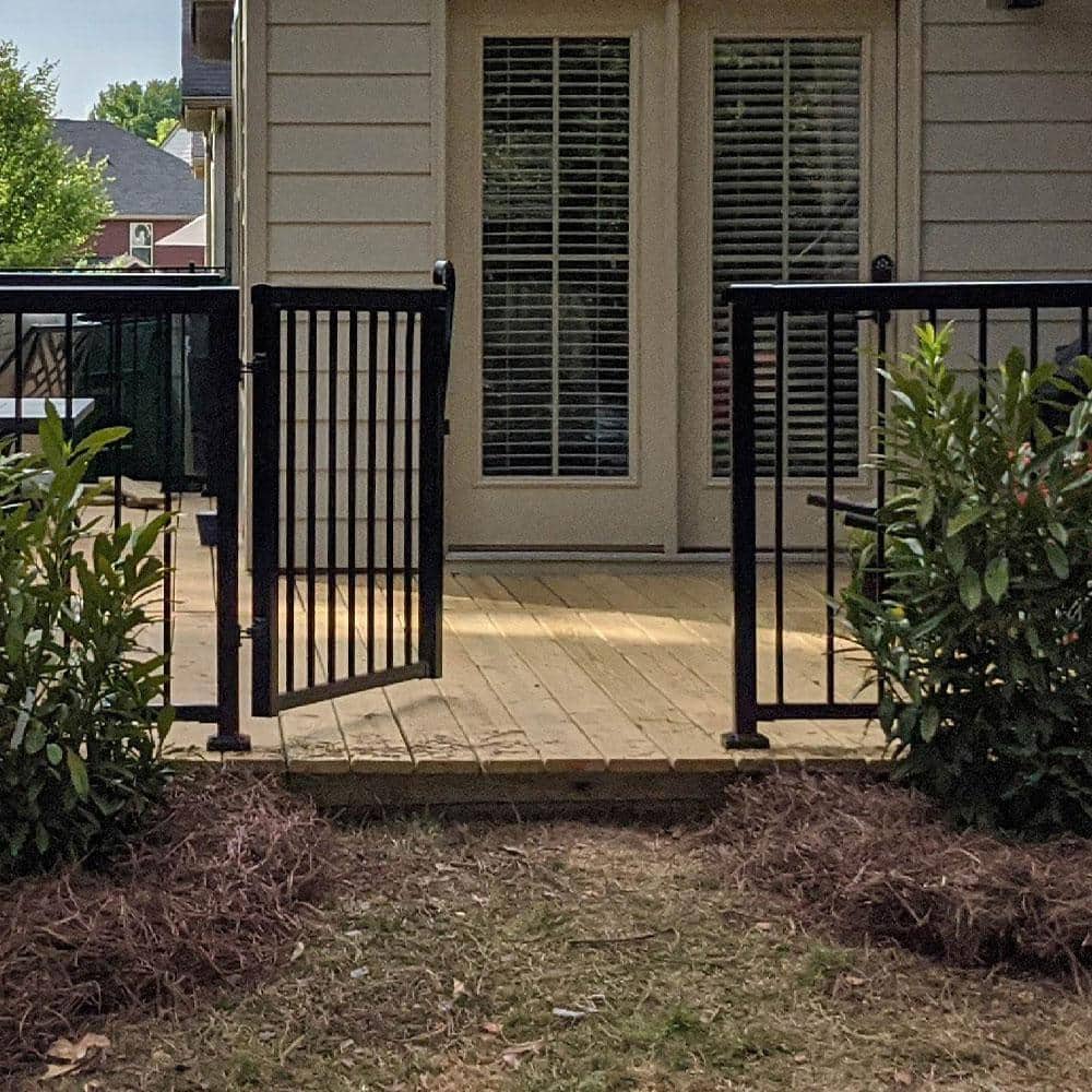Peak Railing Design Peak Aluminum Railing 42 in. x 40 in. Black Aluminum Deck Railing Pick ...