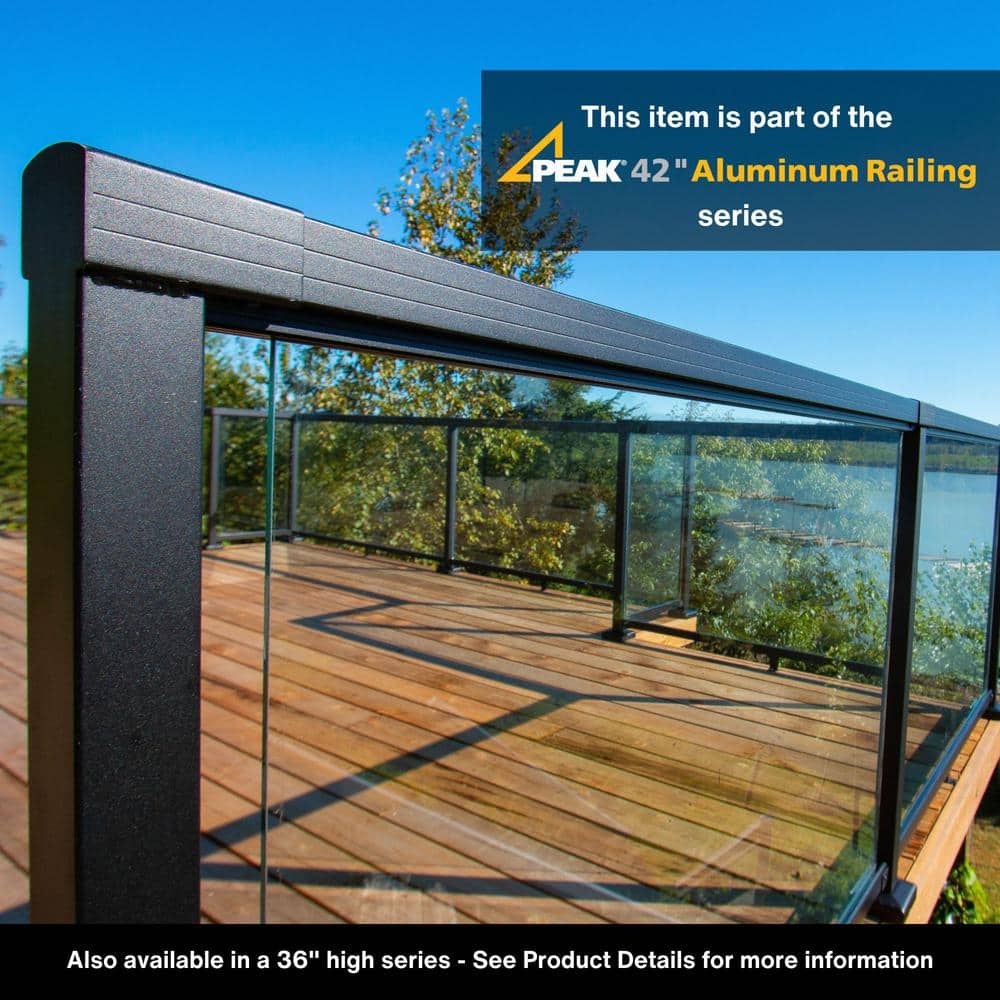 Peak Railing Peak Aluminum Railing 42 in. H x 6 in. W Aluminum Deck Railing Tinted ...