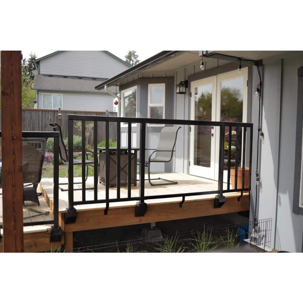 Peak Railing Peak Aluminum Railing 6.5 in. H x 4.5 in. W Black Aluminum Deck Railin ...