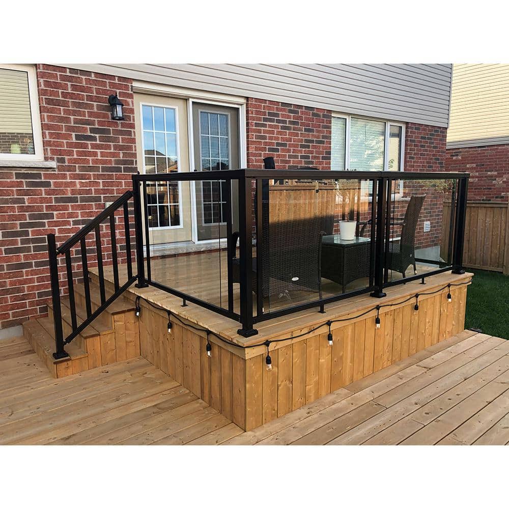 Peak Railing Peak Aluminum Railing 6 ft. Black Aluminum Deck Railing Stair Hand and ...