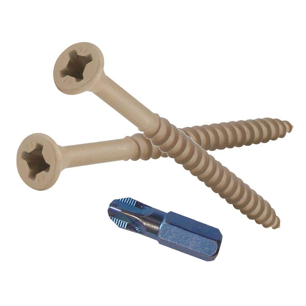 Phillips II Plus #9 2-1/2 in. Phillips-Square Flat-Head Wood Deck Scre ...