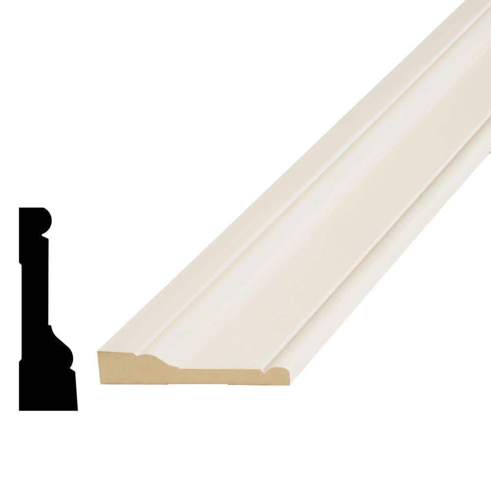 Alexandria Moulding 1-1/16 in. x 3-1/2 in. x 96in. MDF Primed Fiberboa ...