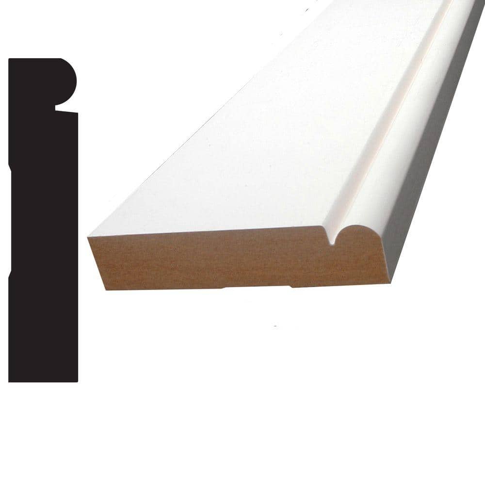 Alexandria Moulding 3/4 in. x 3-1/2 in. x 96 in. Primed MDF Casing Mou ...