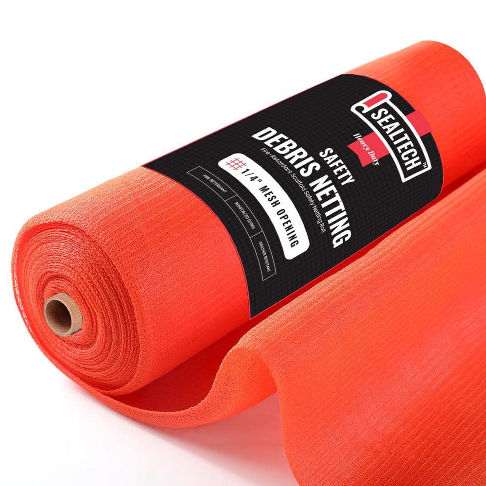 SEALTECH Orange-5.5 ft. X 150 ft. Debris Netting Rolls - Fire Retardan ...