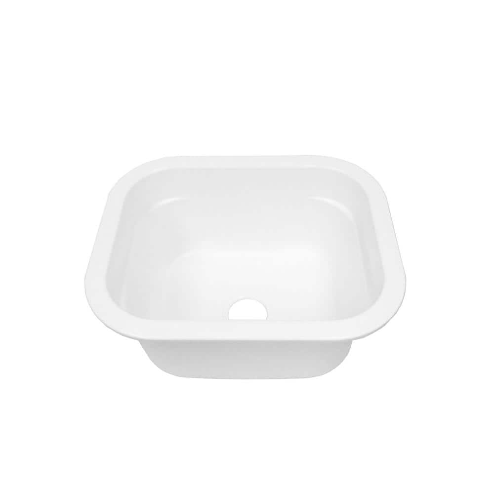 MUSTEE Vector 22 x 18 x 10.5 Molded Fiberglass Undermount Laundry/Util ...