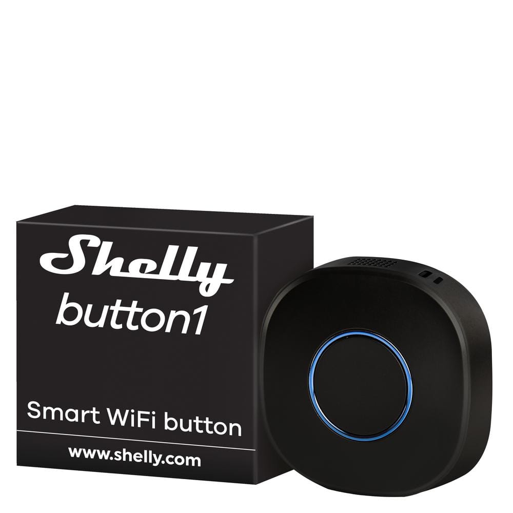 Shelly Button Shelly Button 1 Black, Wi-Fi Action and Scenes Activation Button, Home ...