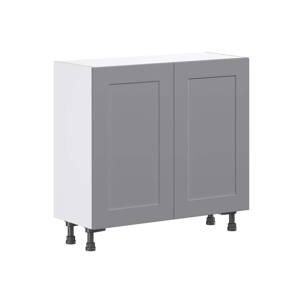 Shallow Base J COLLECTION Bristol Painted Slate Gray Shaker Assembled Shallow Base ...