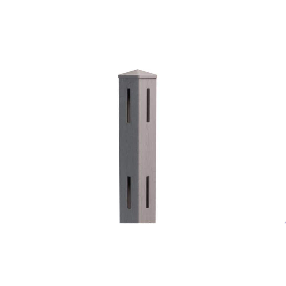 Gray Post Natures Composites Composite 2-Rail Corner Post with Post Cap for Trad ...