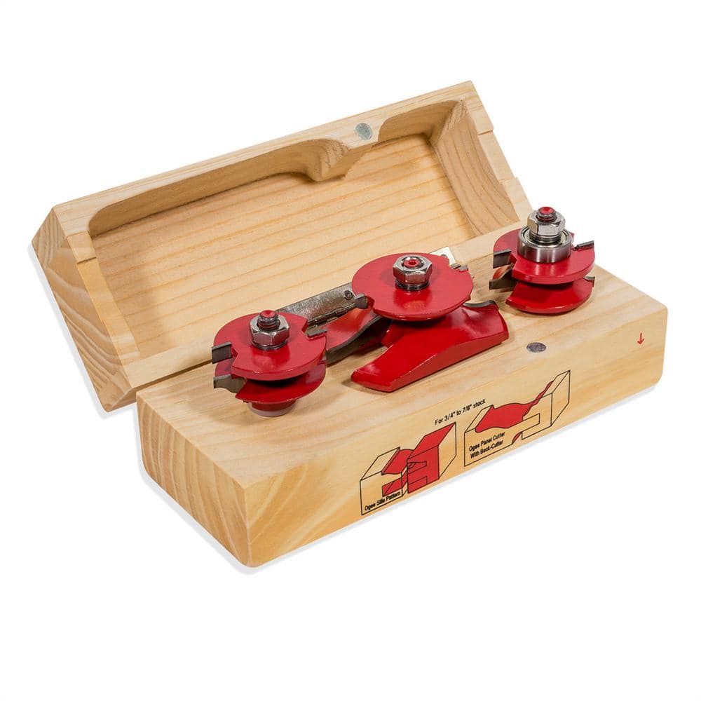 Stark Carbide Ogee Stile and Rail Router Bit Set (3-Piece) – PROARB