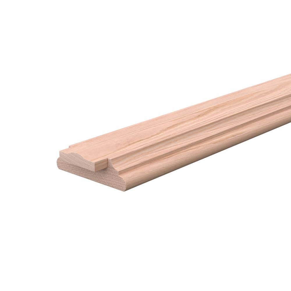 EVERMARK Stair Parts 6045 8 ft. Unfinished Red Oak Shoe Rail with Crow ...
