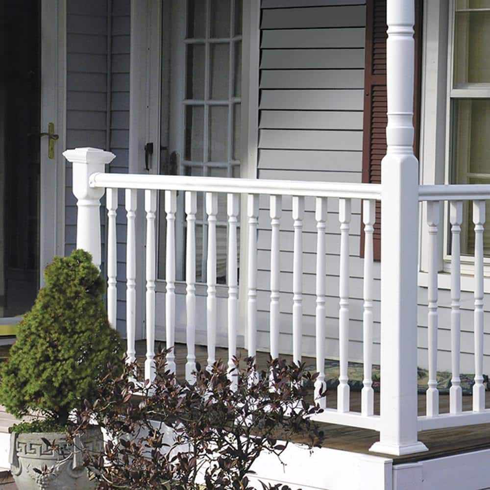 Solid Verandah Rails Veranda Williamsburg 6 ft. x 36 in. White PolyComposite Rail Kit witho ...