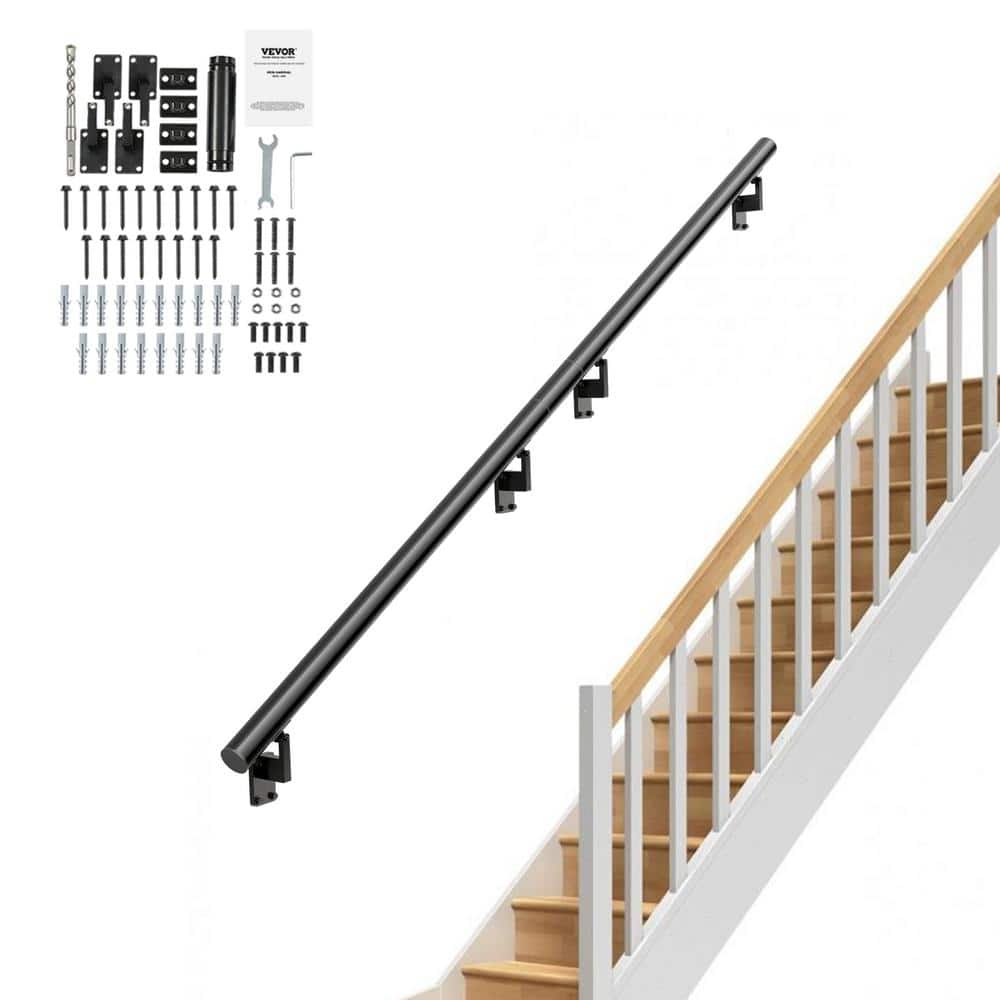 VEVOR Handrail Stair Railing 7 in. H x 144 in. W Wall Mount Handrails ...