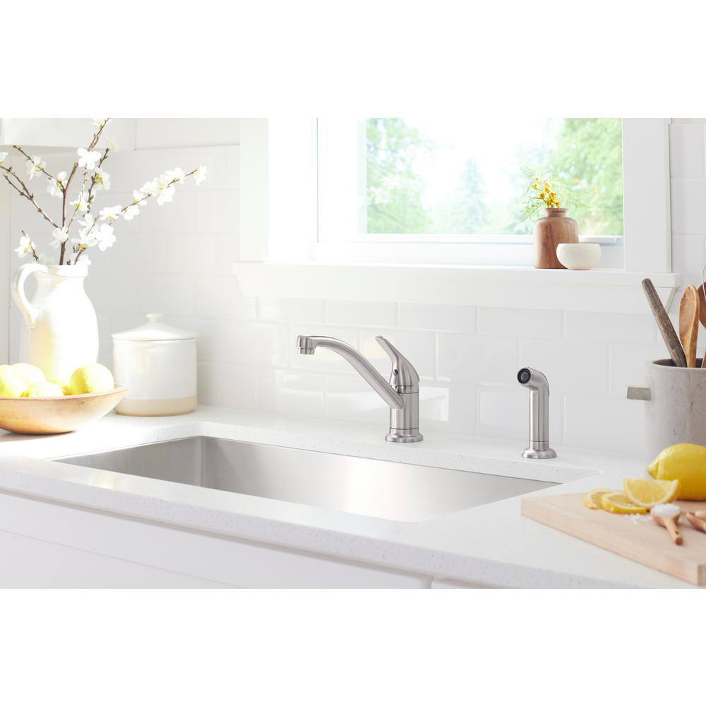 KOHLER Jolt Single Handle Standard Kitchen Faucet with Pull Out Spray ...
