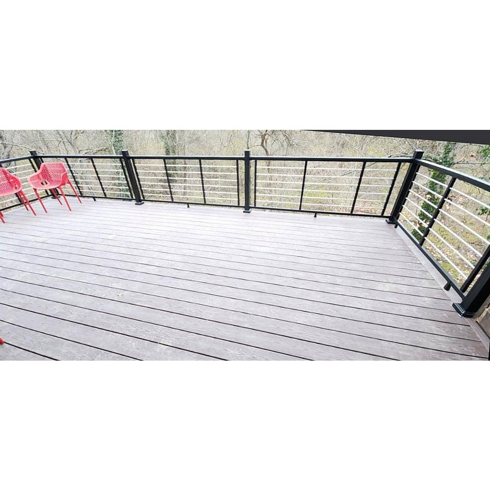 Cornell Railing Kit Weatherables Cornell 36 in. H x 72 in. W Textured Black and Silver Hor ...