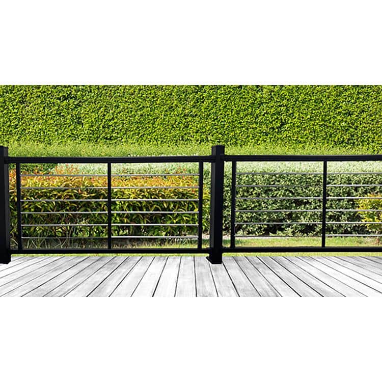 Cornell Railing Kit Weatherables Cornell 36 in. H x 72 in. W Textured Black and Silver Hor ...