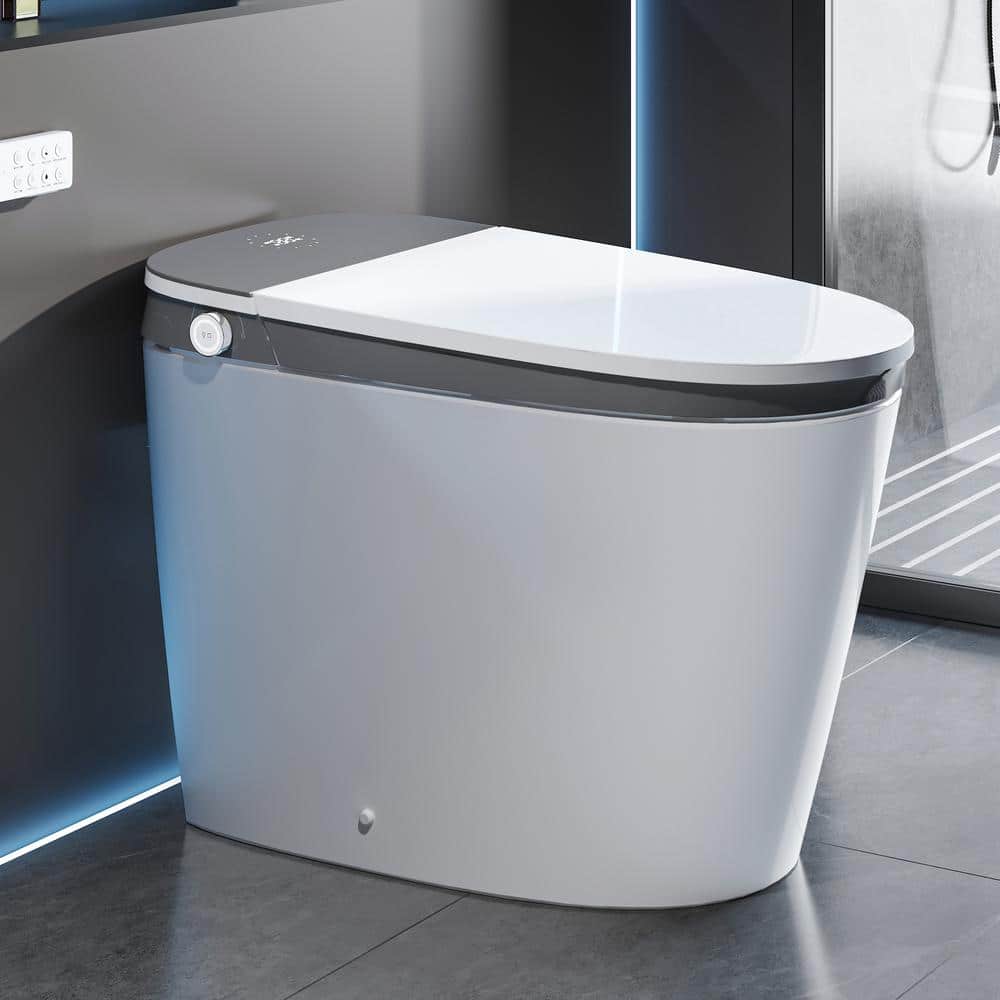 ANGELES HOME Elongated Smart Toilet Bidet with Automatic Features & Ni ...