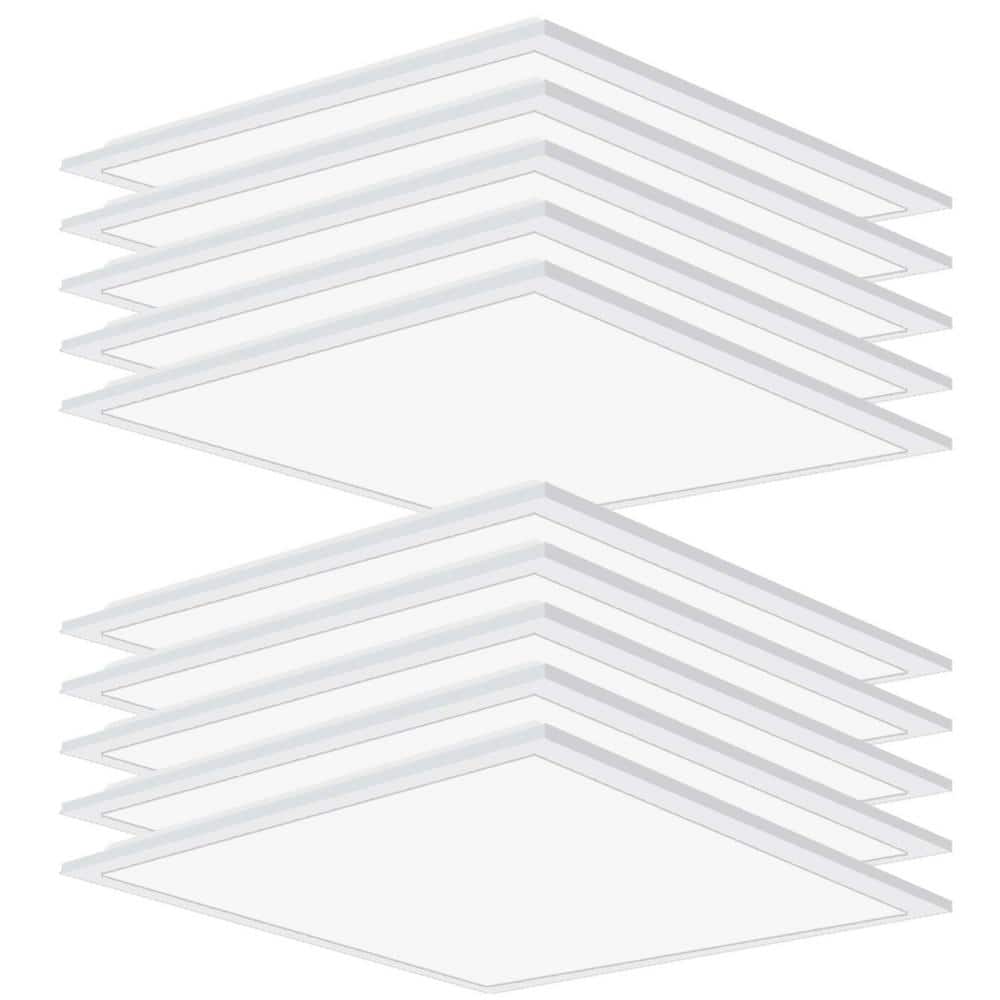 Luiated Honbei 10Pack 2 ft. x 2 ft. 5800 Lumens Integrated LED Panel Light, 50 ...