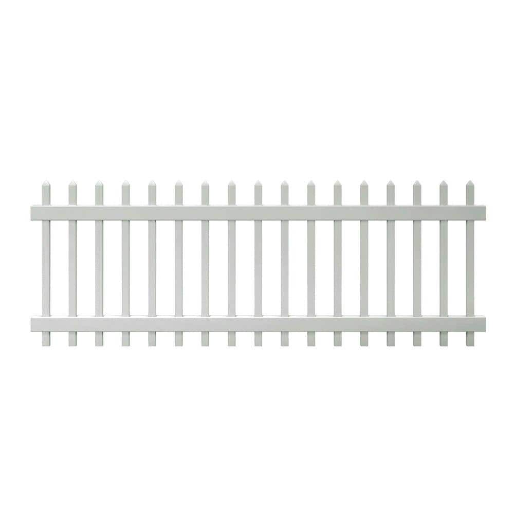 Veranda Chelsea 3 ft. x 8 ft. White Vinyl Spaced Picket Fence Panel ...
