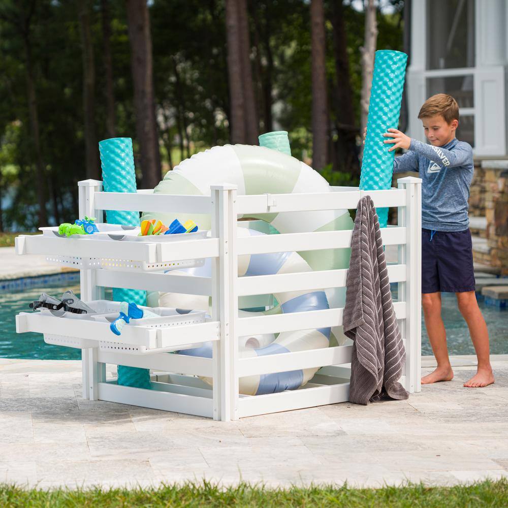 Zippity Outdoor Products Vinyl Slatted-Panel Pool Organizer