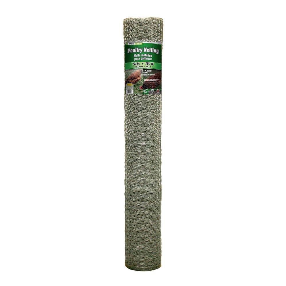YARDGARD 1 in. x 5 ft. x 150 ft. 20-Gauge Galvanized Steel Poultry Net ...