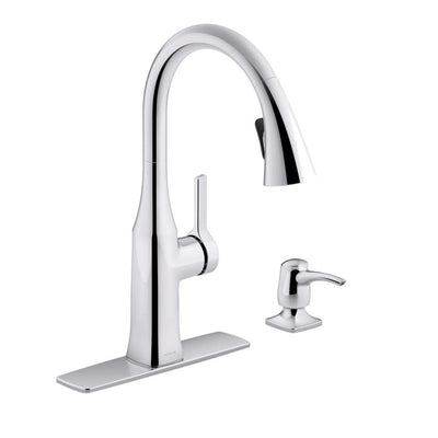 Rubicon Single-Handle Pull-Down Sprayer Kitchen Faucet in Polished Chrome - Super Arbor