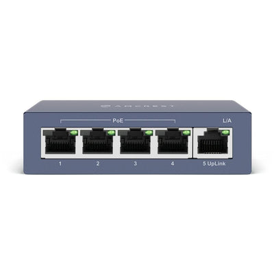 5-Port PoE+ Power Over Ethernet Poe Switch with Metal Housing with 60 ft. Cat5 Ethernet Cable - Super Arbor