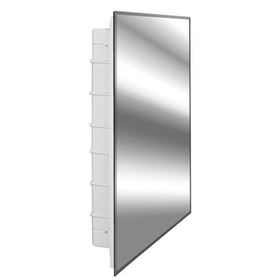 Nunki 16 in. x 26 in. x 3-1/2 in. Frameless Recessed 1-Door Medicine Cabinet with 6-Shelves and Beveled Edge Mirror - Super Arbor