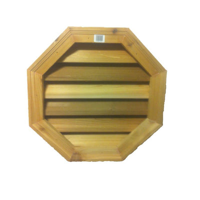 18 in. x 18 in. Round Wood Built-in Screen Gable Louver Vent - Super Arbor