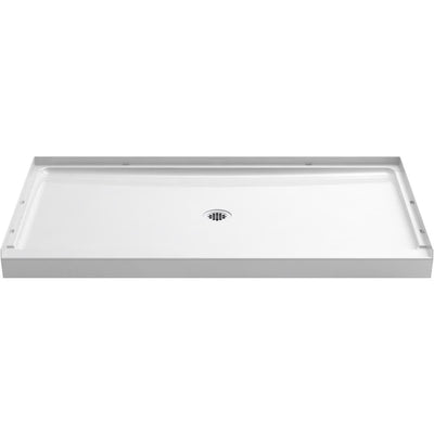 60 in. x 34 in. Single-Threshold Shower Base with Center Drain in White - Super Arbor