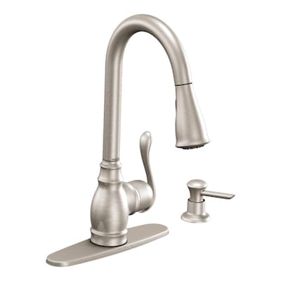 Moen Anabelle Stainless Steel 1-Handle Deck Mount Pull-Down Kitchen Faucet (Deck Plate Included)